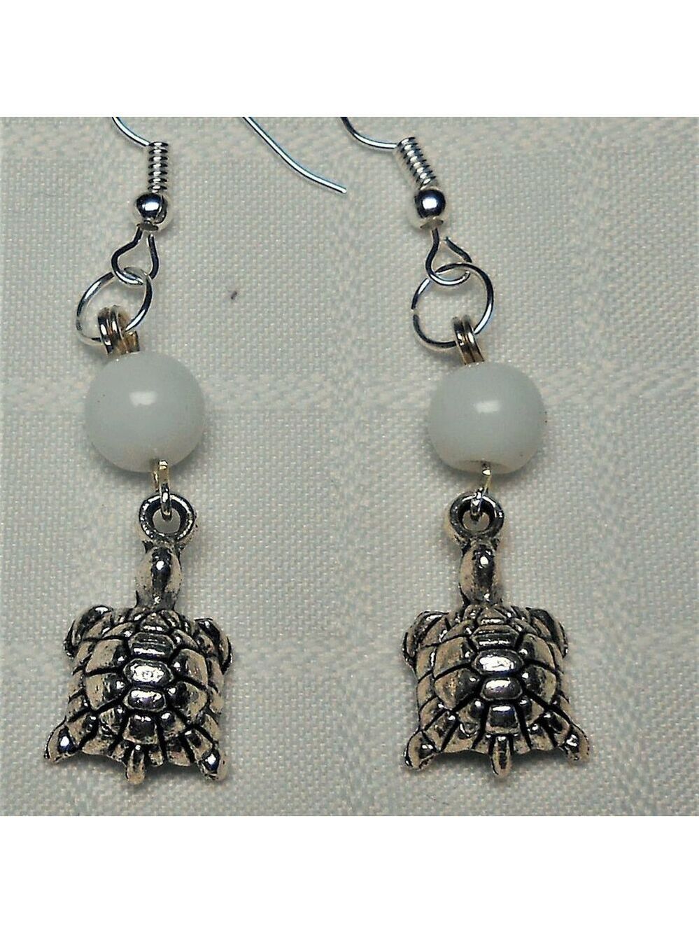 No 533 Handmade earrings with Tibetan silver turtles charms